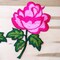 Hot Pink Flower Patch Dual Rose Appliqué with Iron On Backing Embroidered Floral Patch for Jackets & Crafts